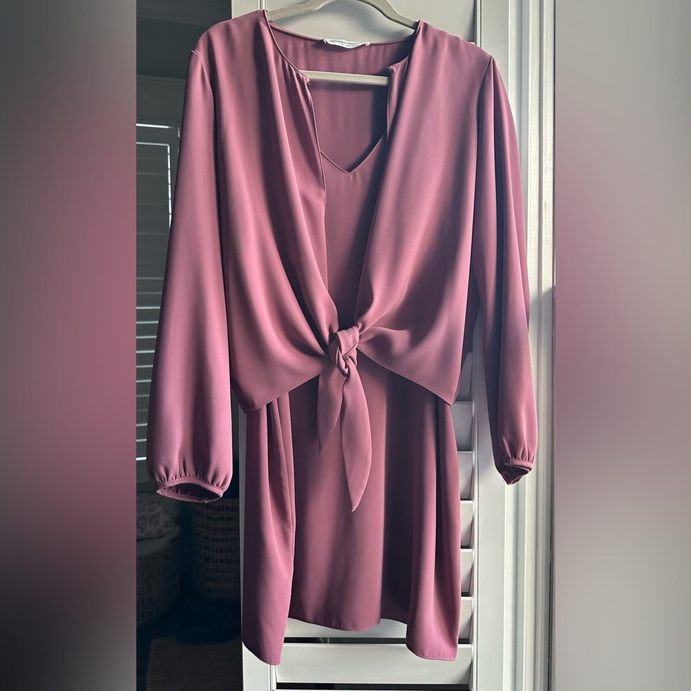 Amanda Uprichard Mauve Tie-Front Dress, Size L